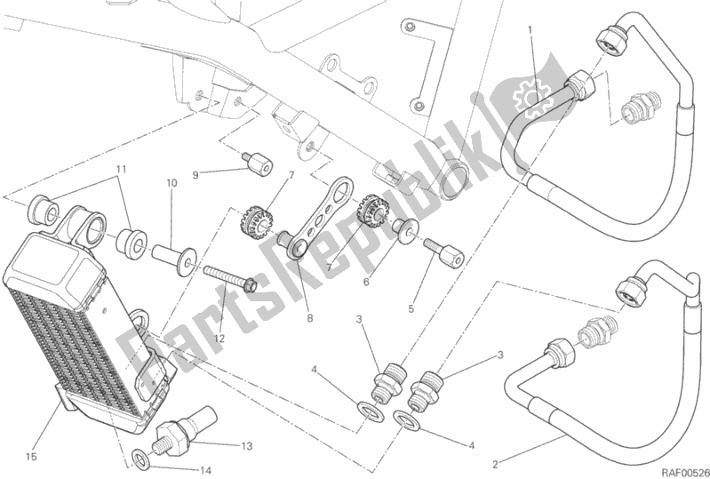 Alle onderdelen voor de Olie Koeler van de Ducati Scrambler Urban Enduro Thailand 803 2015